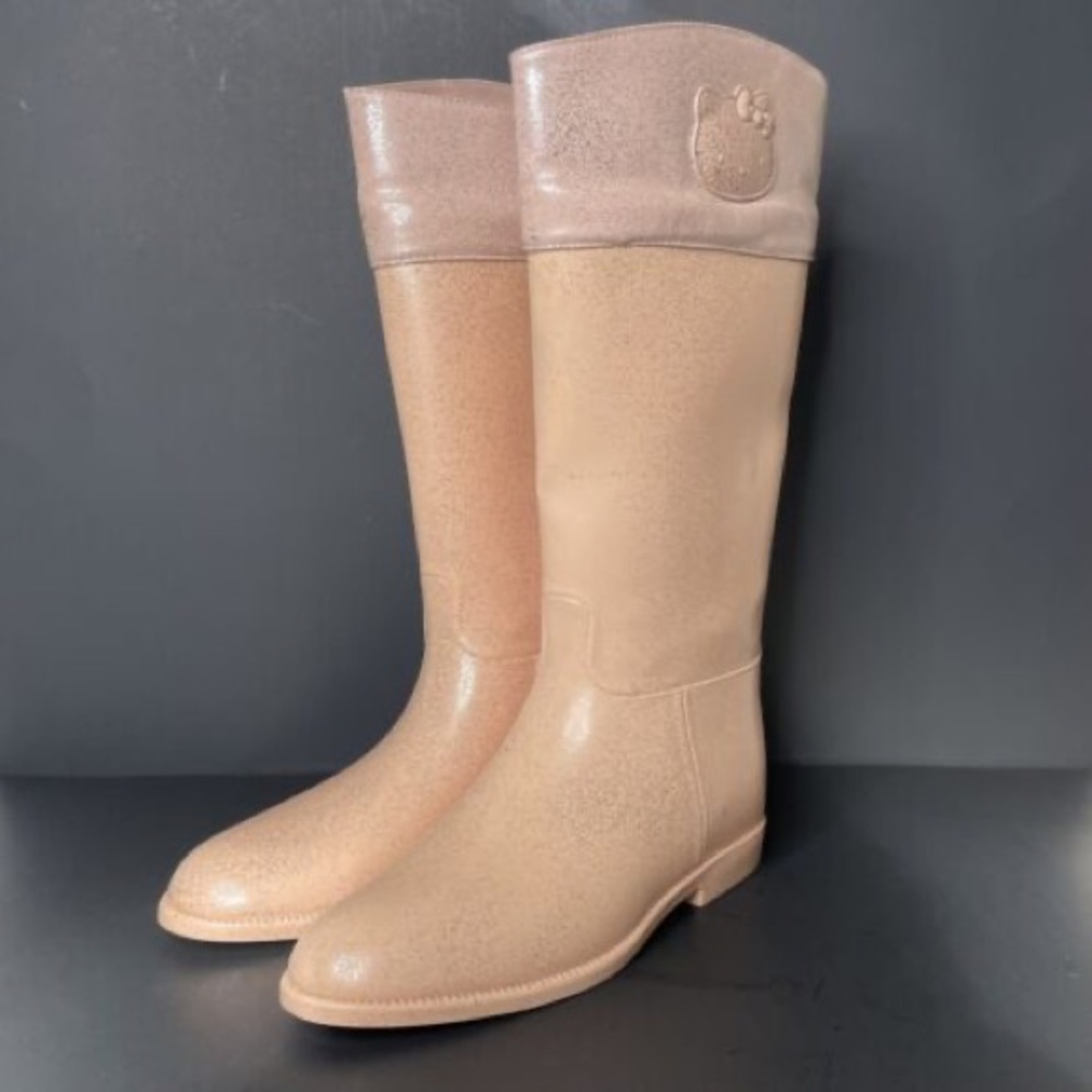 Pink Glitter Hello Kitty Y2k Rain Boots Size 10 Gem